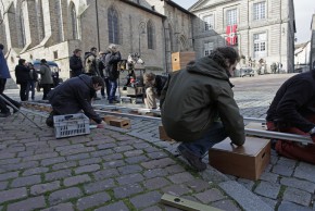 Tournage place du Présidial de la série un village Français
