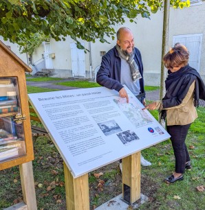 Panneau permettant d'en découvrir plus sur l'histoire de Baune-les-Mines