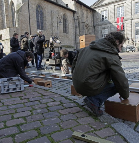 Tournage place du Présidial de la série un village Français